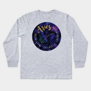 Aries Zodiac Kids Long Sleeve T-Shirt